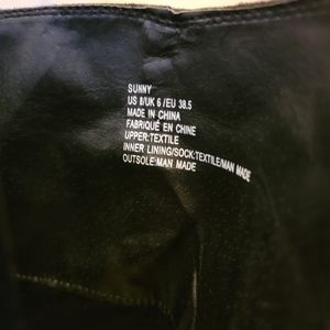 Black suede boho moccasin calf boot size 8